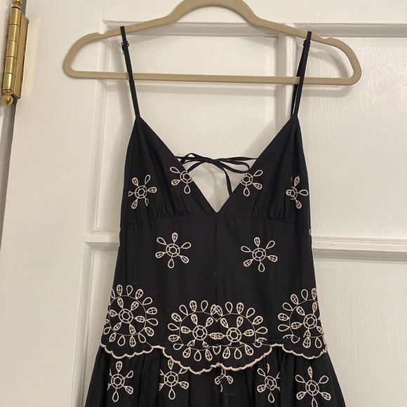 Zara Black and White Embroidered Midi Sundress - Picture 2 of 4
